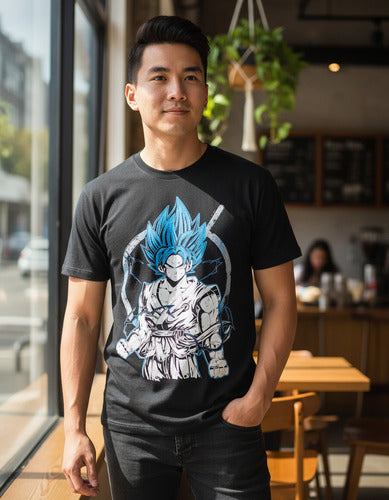 Polera Dragon Ball Super - Goku Azul